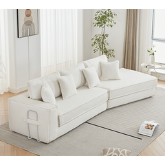 Folding Convertible Out Sleeper Sofa Bed 2-in-1 Combination Sofa Beige