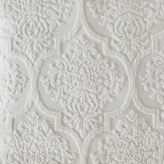King/Cal King 3 Piece Tufted Cotton Chenille Damask Duvet Cover Set