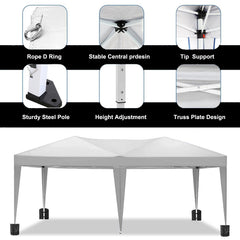 10'x20' Folding Canopy with 6 Removable Sidewalls Outdoor Shelter