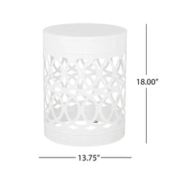 Outdoor Metal Large End Table, Modern Design