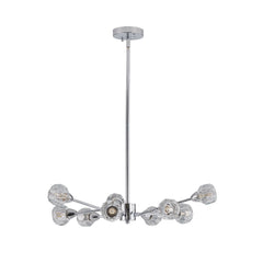 28" Modern Crystal Chandelier With 9 Lights