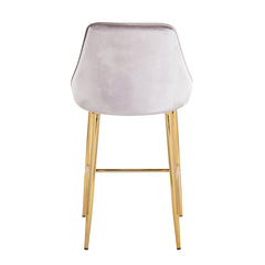 Marcel Contemporary/Glam Counter Stool in Gold Metal - Set of 2