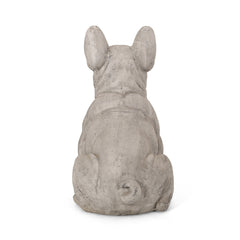 Dog Garden Sculpture, Outdoor French Bulldog Garden Statue, Rustic White