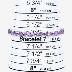 14.40 Carat Genuine Amethyst .925 Sterling Silver Bracelet