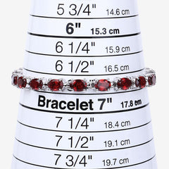 15.30 Carat Genuine Garnet .925 Sterling Silver Bracelet