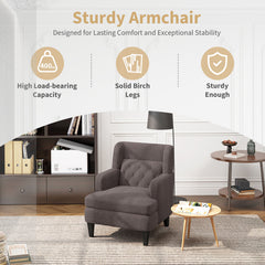Modern Upholstered Accent Chair Tufted Armchair
