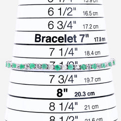 5.77 Carat Genuine Emerald and White Topaz .925 Sterling Silver Bracelet