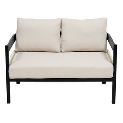 U_Style Multi-Person Outdoor Iron Sofa Set with Rattan Decoration