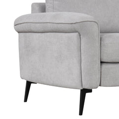 111" Upholstered 3-Seater Sofa with Curved Design and Two Printed Pillows