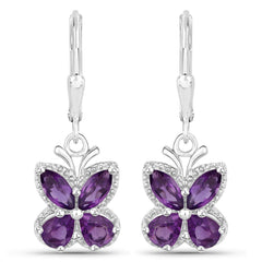 2.12 Carat Genuine Amethyst .925 Sterling Silver Earrings