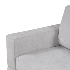 87.4' Sectional Sofa with Reversible Armrests Gray Chenille Upholstery
