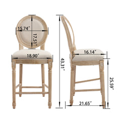 French Country 26'' Height Bar Chairs Set of 2