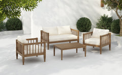 4-Piece Patio Furniture Set with Coffee Table and Cushions
