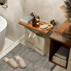 20 Inch Wall Mounted Teak Wood Folding Shower Bath Seat