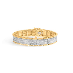 10K Yellow Gold 5.00 Cttw Round-Cut Diamond Link 7" Bracelet (J-K Color, I1-I2 Clarity)