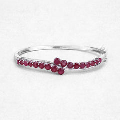 9.10 Carat Glass Filled Ruby .925 Sterling Silver Bangle