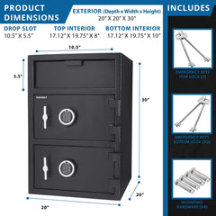 Barska 1.60 CF Digital Depository Dual Compartment Security Safe (SAK76021)
