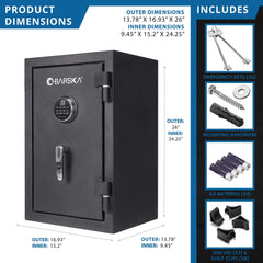 Barska 2.02 CF Heavy-Duty Fire Resistant Safe With Biometric Keypad (SAK29487)