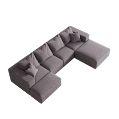 Modern Upholstered Sectional Boneless Couch Set