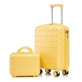 14'/20' 2-Piece ABS Spinner Wheel Luggage Set with Combination Lock