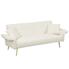 70.1" Futon Sofa Bed Convertible Double Sofa Bed with Folding Armrests