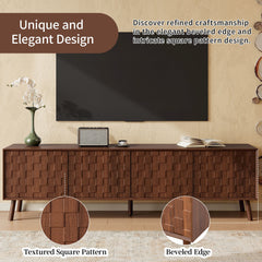 70inch Modern TV Stand for TVs up to 80 Inches with Walnut Legs