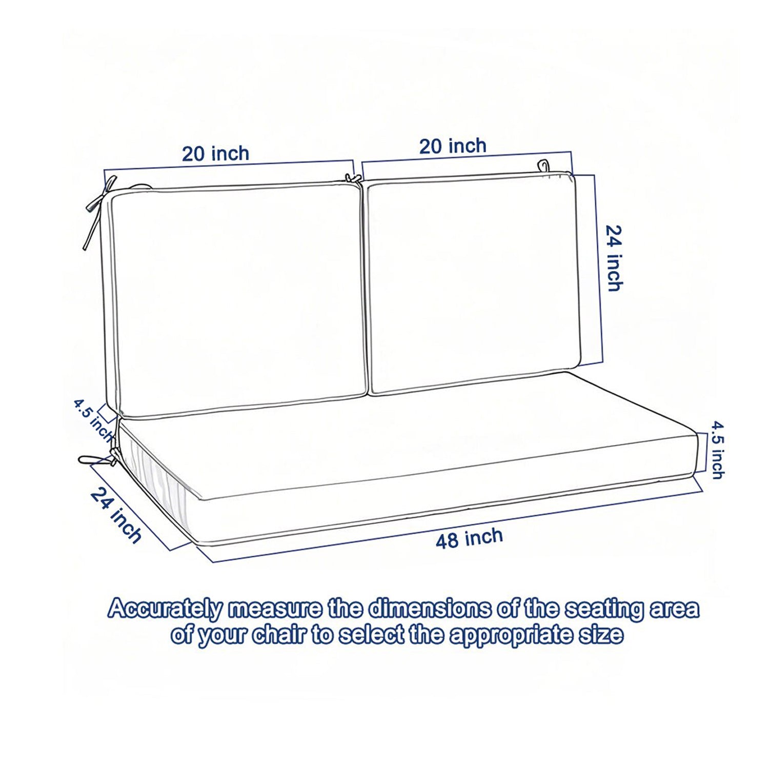 Outdoor Loveseat Cushion Set for Patio Furniture