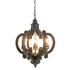 Farmhouse 6-Light Wood Chandelier Pendant Light Fixture