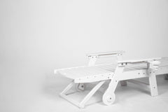Lounge Chair Outdoor with Wood Texture, HDPE, Adjustable Backrest