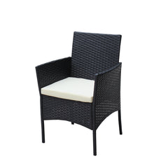4 PC Rattan Patio Furniture Set Outdoor Cushioned Wicker Sofa
