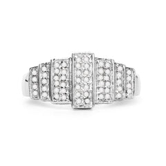 14K White Gold Plated 0.26 Carat Genuine White Diamond .925 Sterling Silver Ring