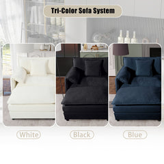 Oversized Deep Seat Sectional Sofa Modern Chenille Cloud Couch Large 3 Seater Modular Sofa with 3 Pillows