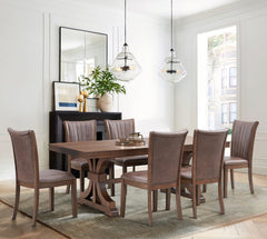 78.74" Rectangular Rubber Wood Dining Table for 6-8 in Oak