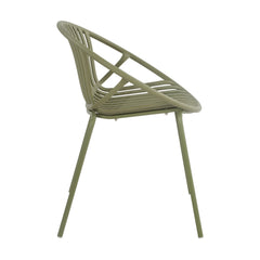 Patio Dining Chairs Stackable Chairs with Breathable Design (Set of 2)