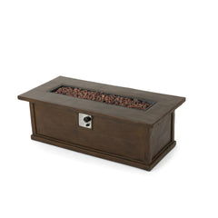 Transitional 56'' Rectangular Outdoor MGO Propane Fire Pit with 50,000 BTU