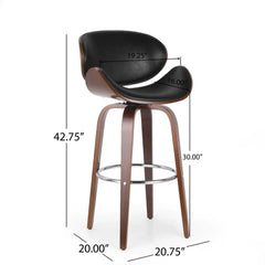 Lumos Mid Century Modern Upholstered Swivel Barstool