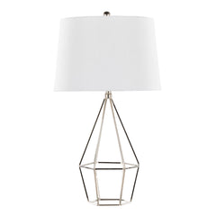 Diana 29" Contemporary Metal Table Lamp Set in Polished Nickel