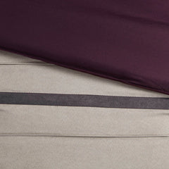 7 Piece Purple Faux Suede Comforter Set Full