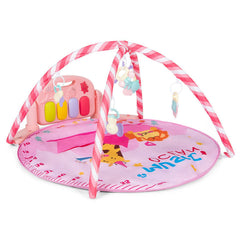 Baby Activity Play Piano Gym Mat with 5 Hanging Sensory Toys