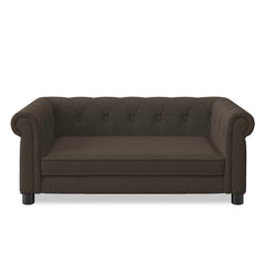Elegant Rectangular Pet Bed for Small and Medium Dogs - Dark Brown