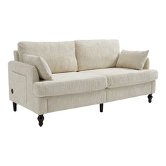 2 Seater Sofa With LED Light, USB Charging Port, And Storage Bag