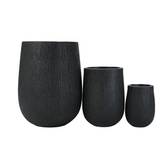 U_Style Egg-Shaped Lightweight MGO Outdoor Planter Set of 3