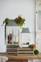 Wooden Candle Lantern Decorative, Hurricane Lantern Holder