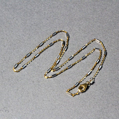 Bar Links Pendant Chain in 14k Two Tone Gold (1.4mm)