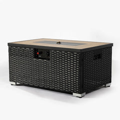 32" Propane Gas Fire Pit Table with Propane Tank Cover - Dark Gray