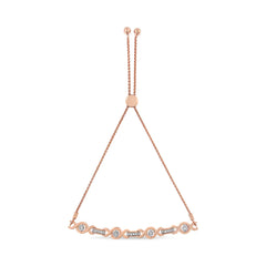 14K Yellow Gold Plated .925 Sterling Silver Channel Set Diamond Accent Twist 4â€-10†Adjustable Bolo Bracelet (I-J Color, I3 Clarity)