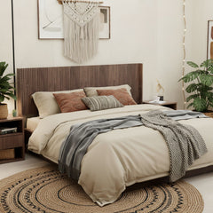 Modern Wide Wall Mounted Fluted Panel Headboard