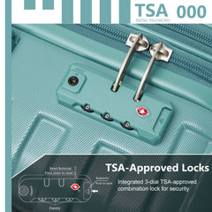 Luggage Sets 6 Piece with Duffel Bags Hardside Expandable Suitcases with Spinner Wheels Misty Blue
