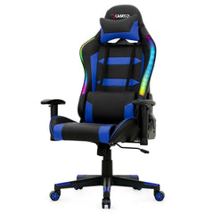 Adjustable Swivel Gaming Chair with LED Lights and Remote