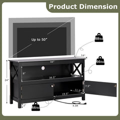 44 Inch Wooden Storage Cabinet TV Stand